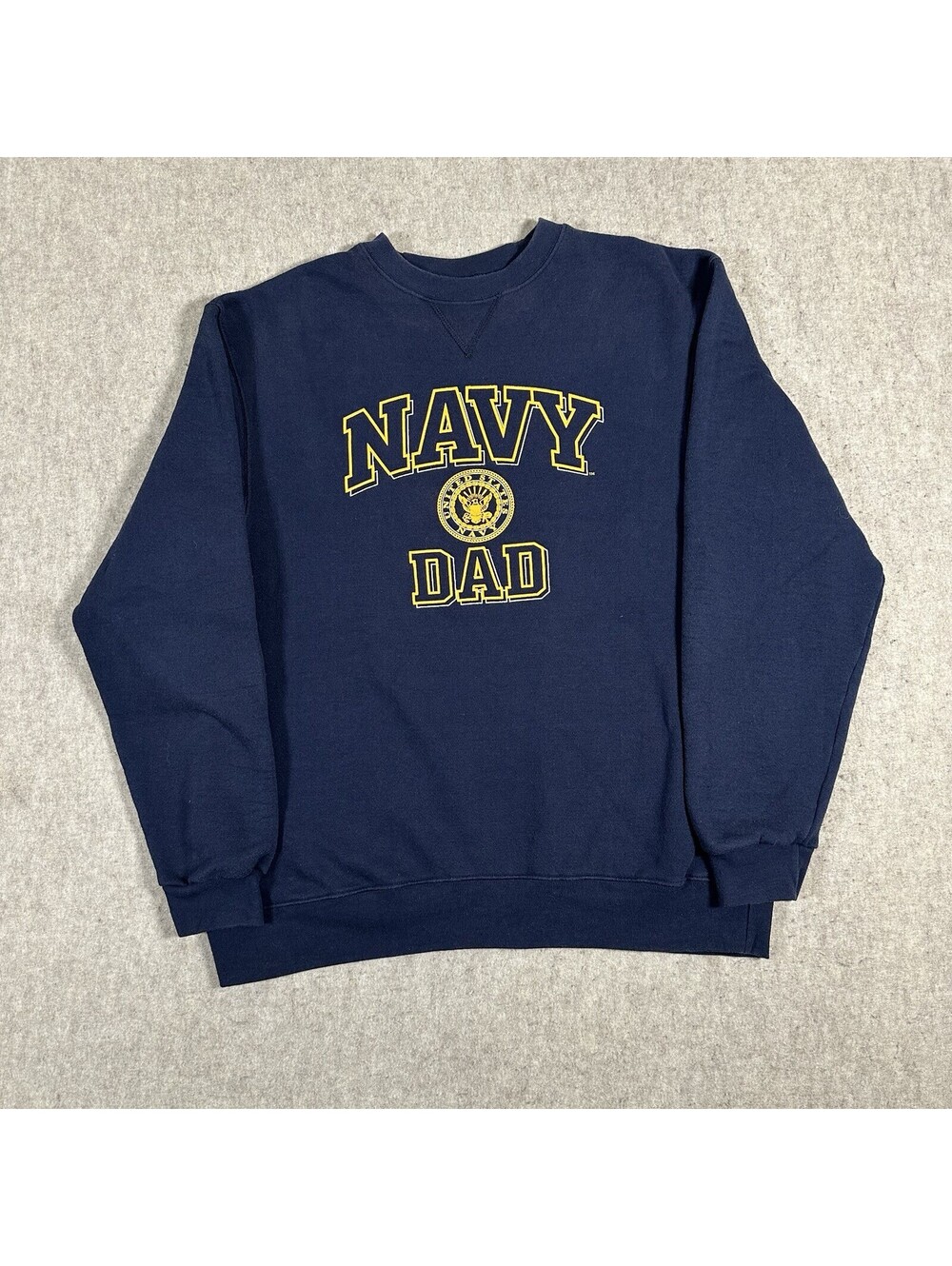 Vintage US Navy Dad Sweatshirt Adult Large? Blue Pullover Military 90s Y2K